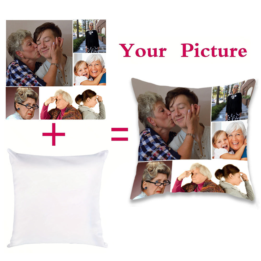 Customizable Photo Pillowcase Soft Polyester Zippered for Sofa Bed Gift