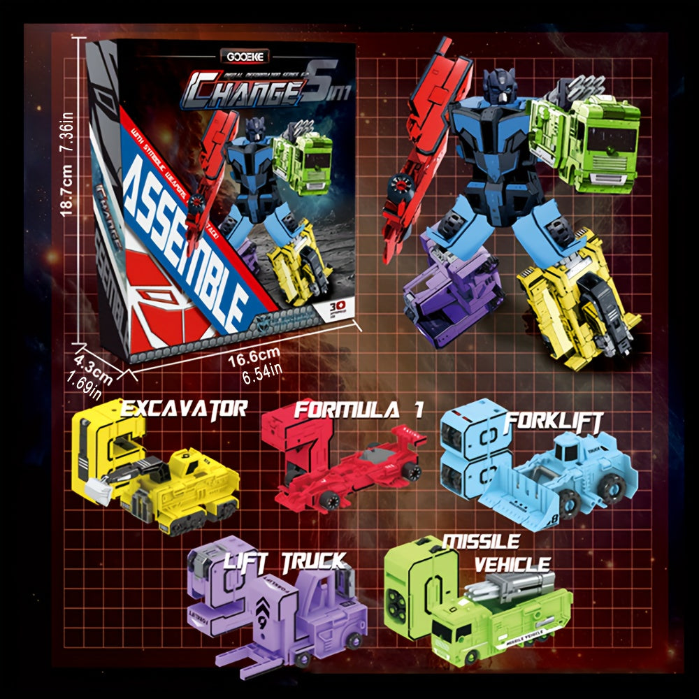 Kids Age 3+ Vehicle Shape Robot DIY Kit for Number Cognition and Hand Skills Educational Toy