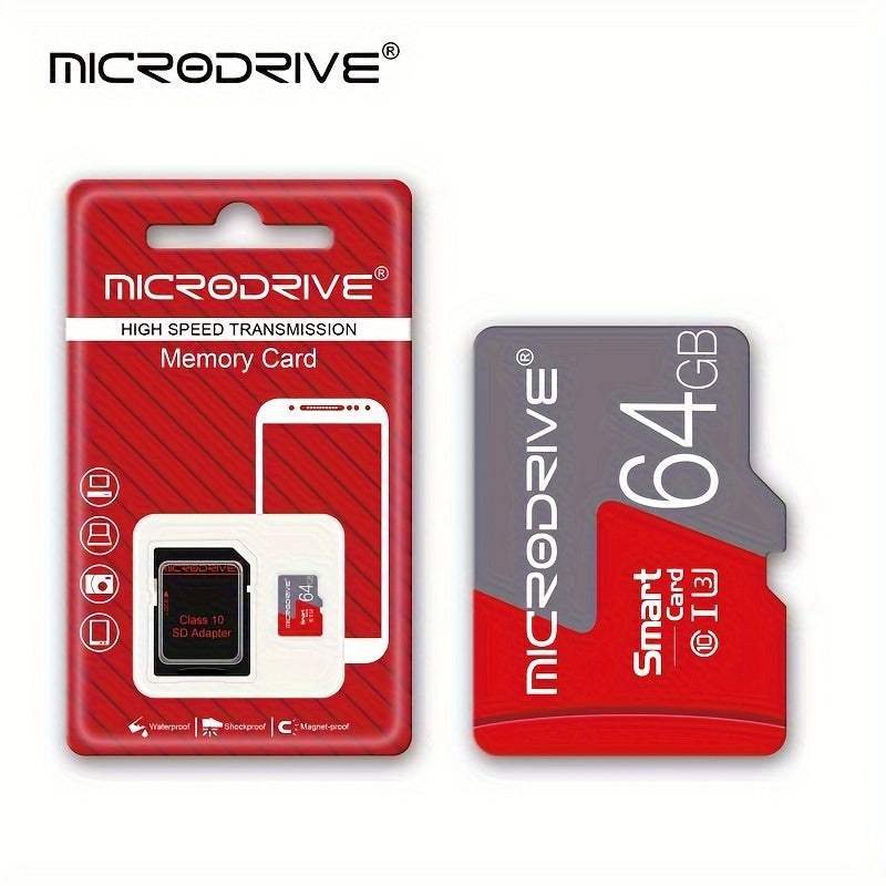 High Speed Class 10 MicroSD Card with SD Adapter 16GB to 256GB U3 for Smartphones Cameras DVRs