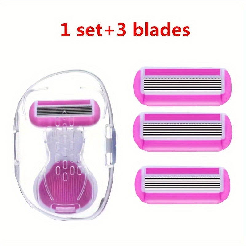Женский пластиковый набор для удаления волос с тела, 6-слойный, моющийся комплект для бритья