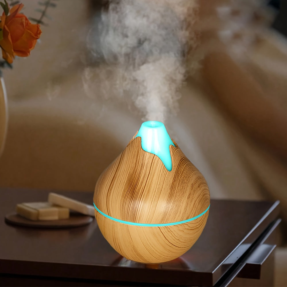 Wood Grain USB Humidifier with Aromatherapy Quiet Operation for Home Office