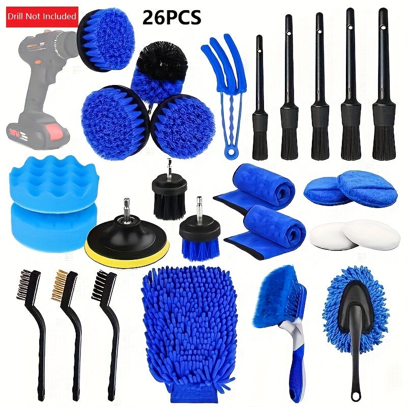 26-Piece Power Scrubber Brush Set with Drill Attachment for Multi-Surface Cleaning