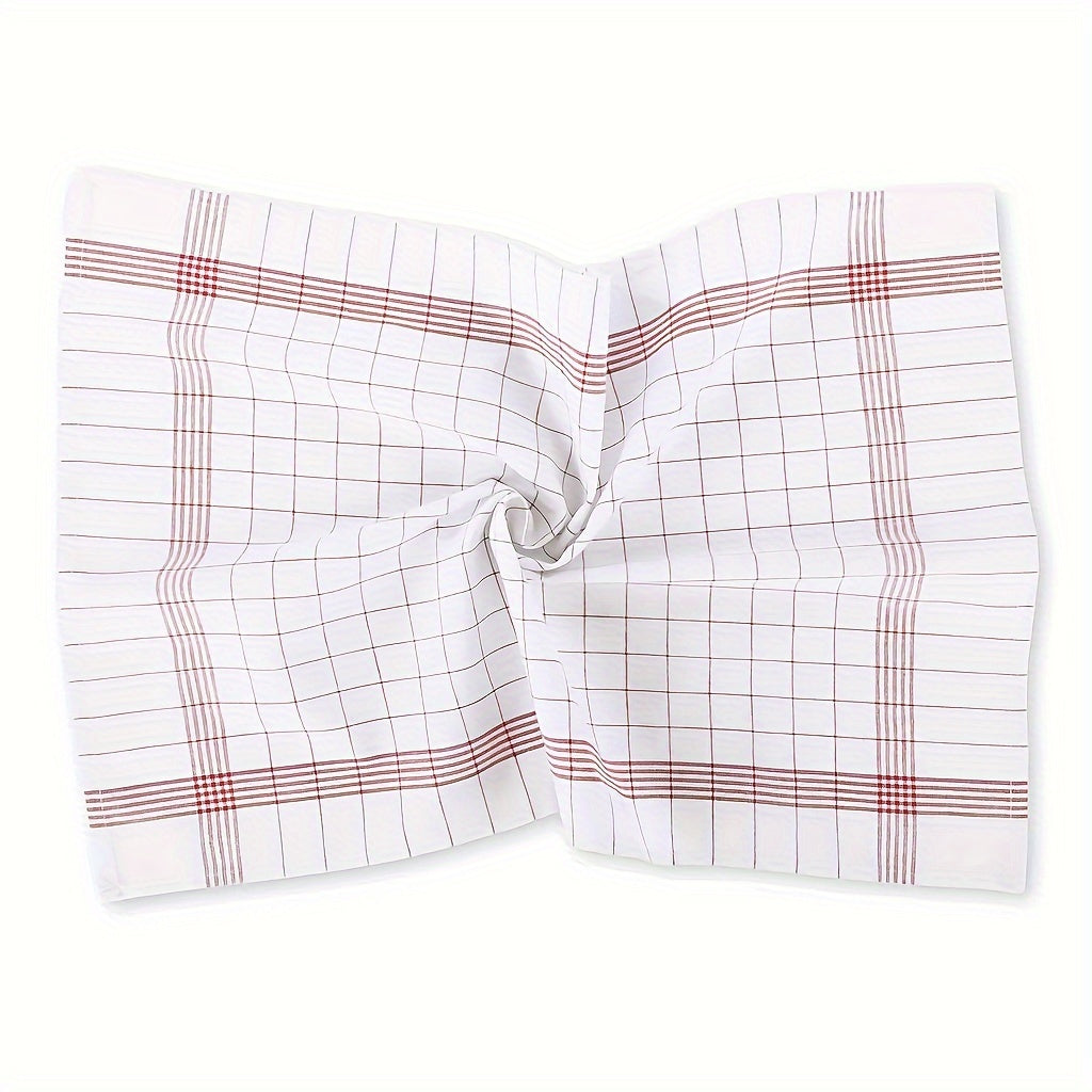 6/12 Pcs Plaid Dish Towels with Scouring Pads Kitchen Cleaning Cloths