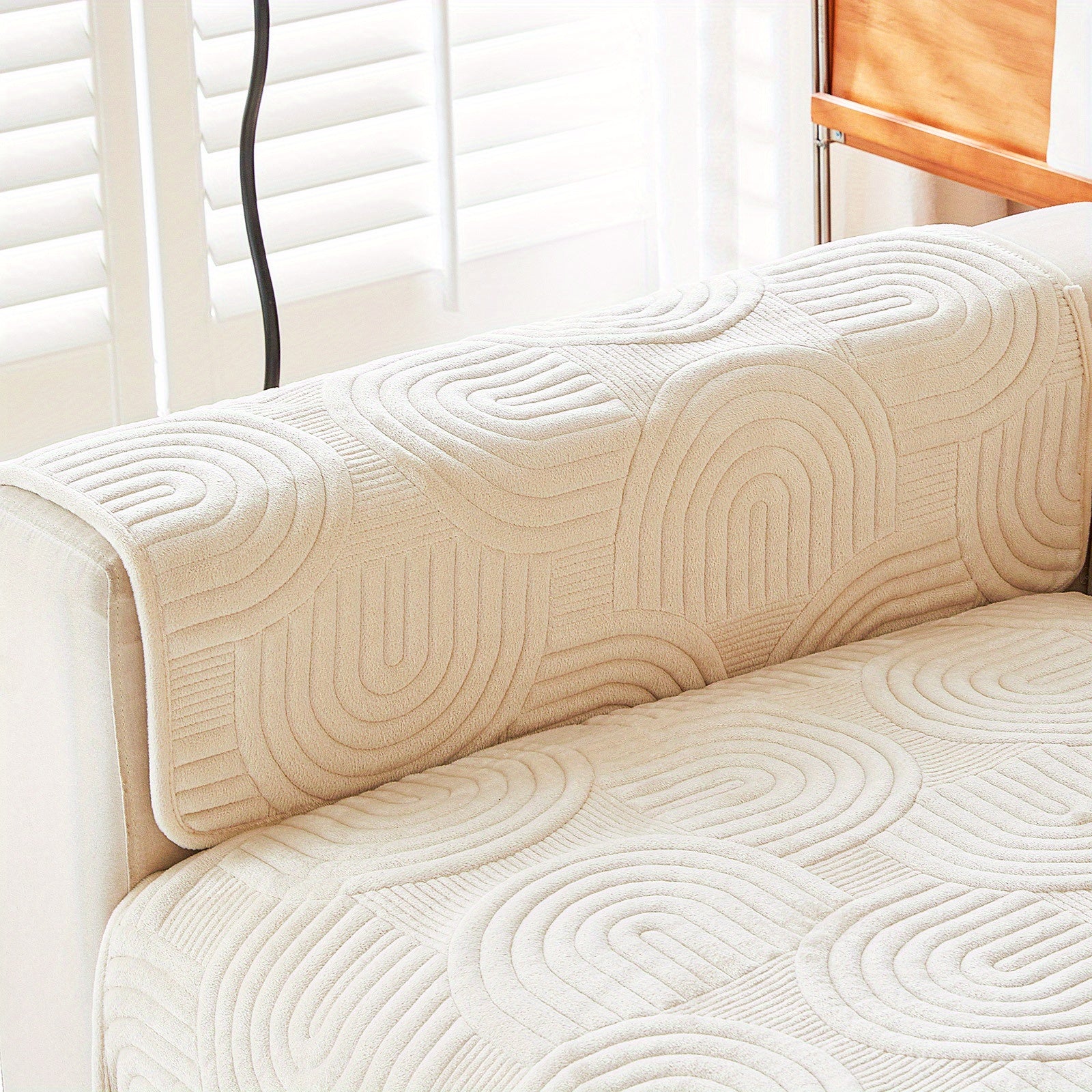 Чехол на мебель из молочного бархата с шерпой, противоскользящий, для защиты мебели, подходит для домашних животных