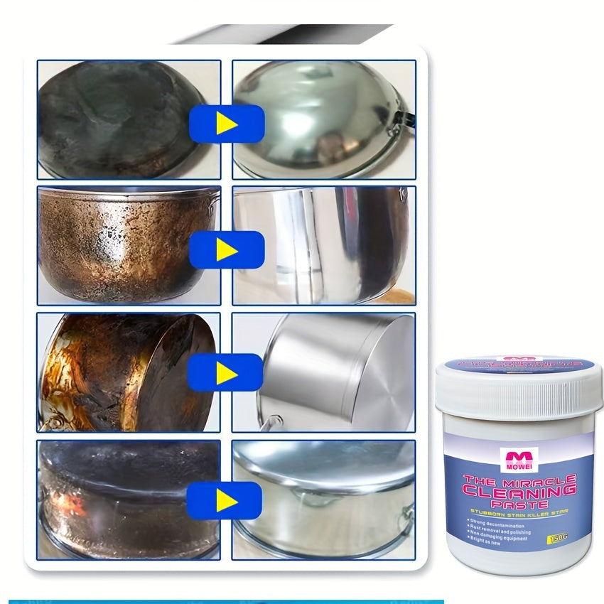 Stainless Steel Cleaning Paste for Stubborn Stains and Grease on Kitchen Utensils Walls