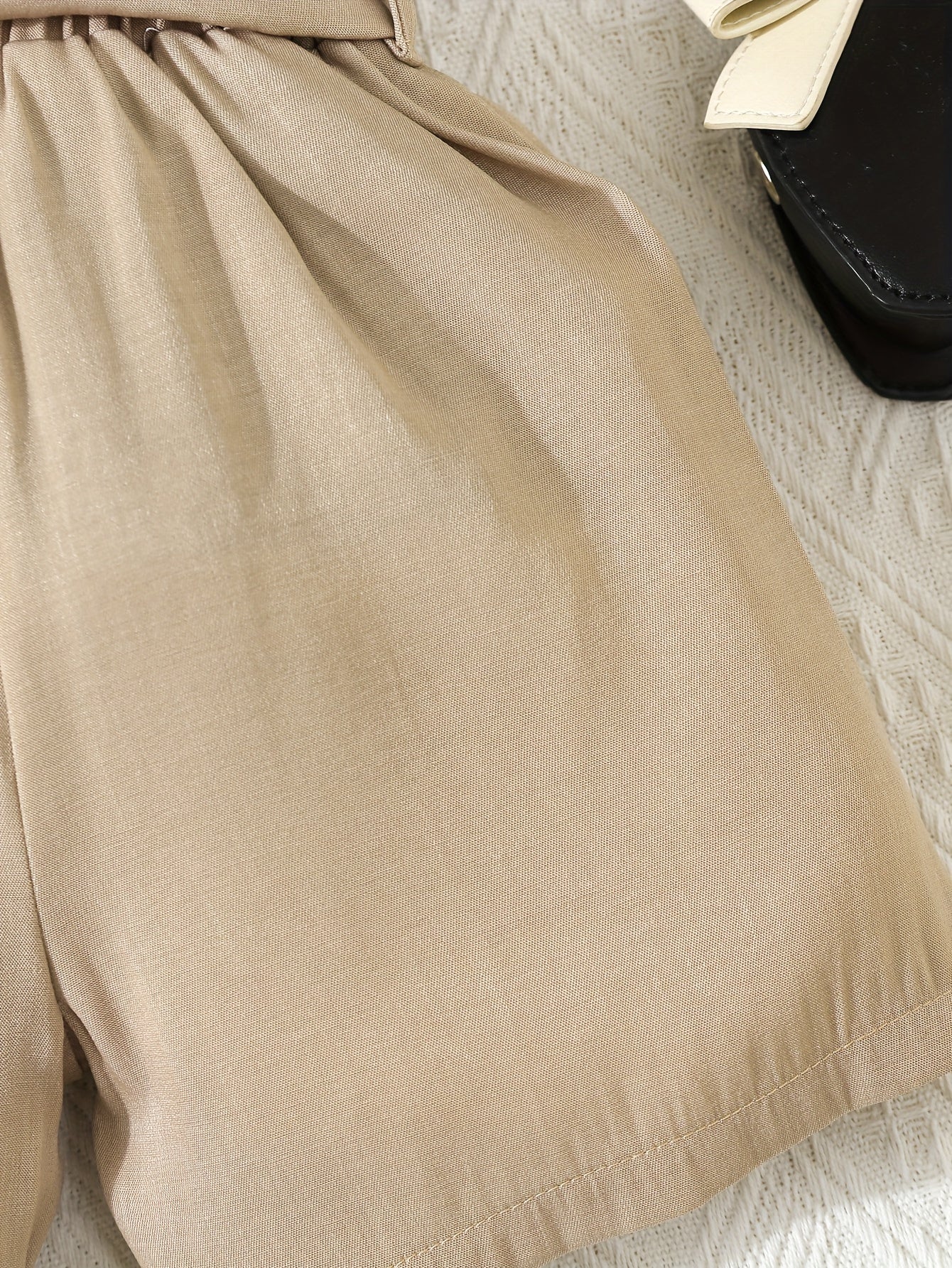 Girls Summer Shorts and Top Set with Lace-Up Sleeveless Top and Belt Shorts