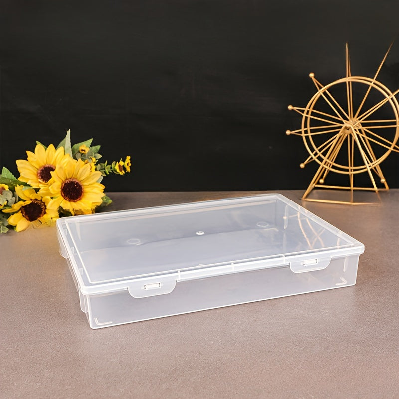 A4 Document Organizer Clear Plastic Storage Box Dust-Proof Lid Office Home Organization
