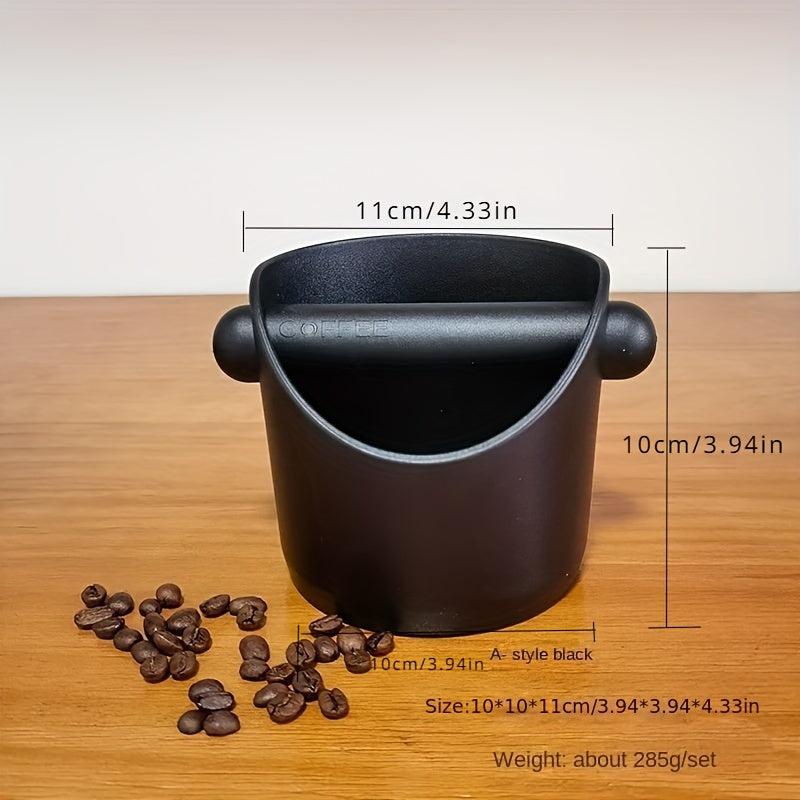 2pcs Espresso Knock Box Set Shock-Absorbent Anti-Slip Coffee Grind Dump Bin