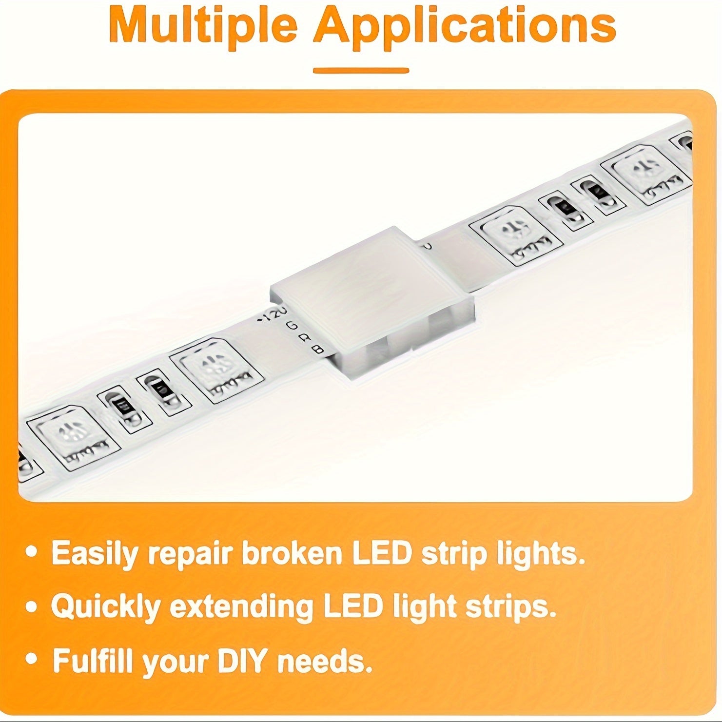 20 4-Pin LED Strip Connectors for SMD 5050 RGB Light Strips Solderless Connection