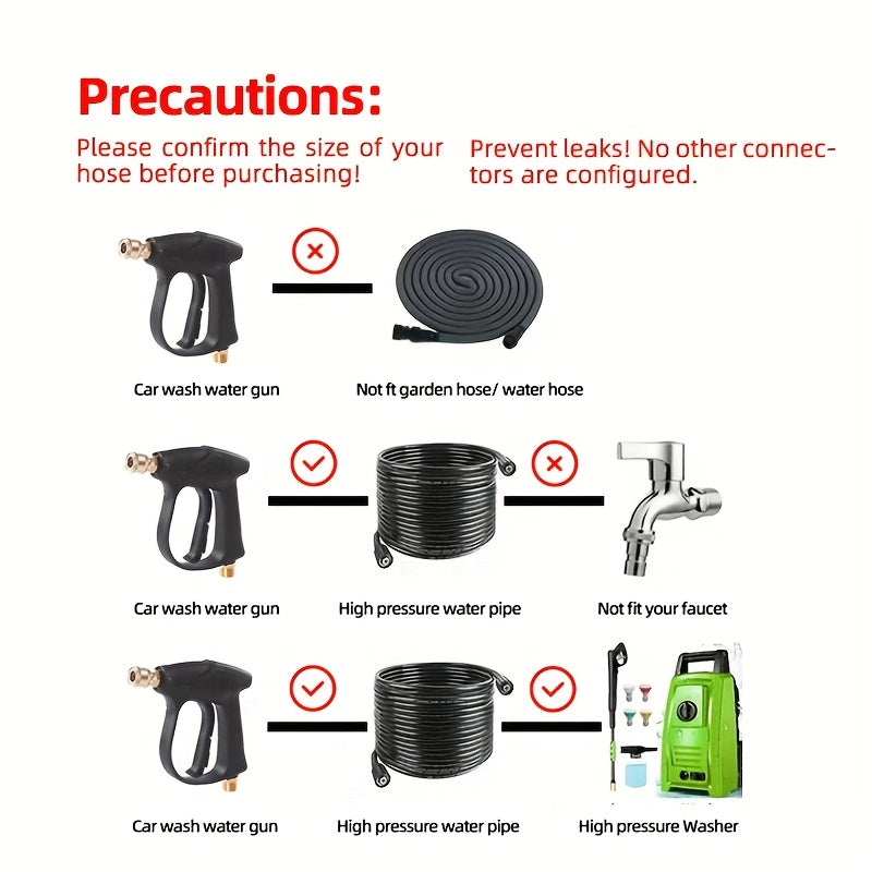 High Pressure Washing Gun Set 3000 PSI Quick Connect Nozzle for Car Garden