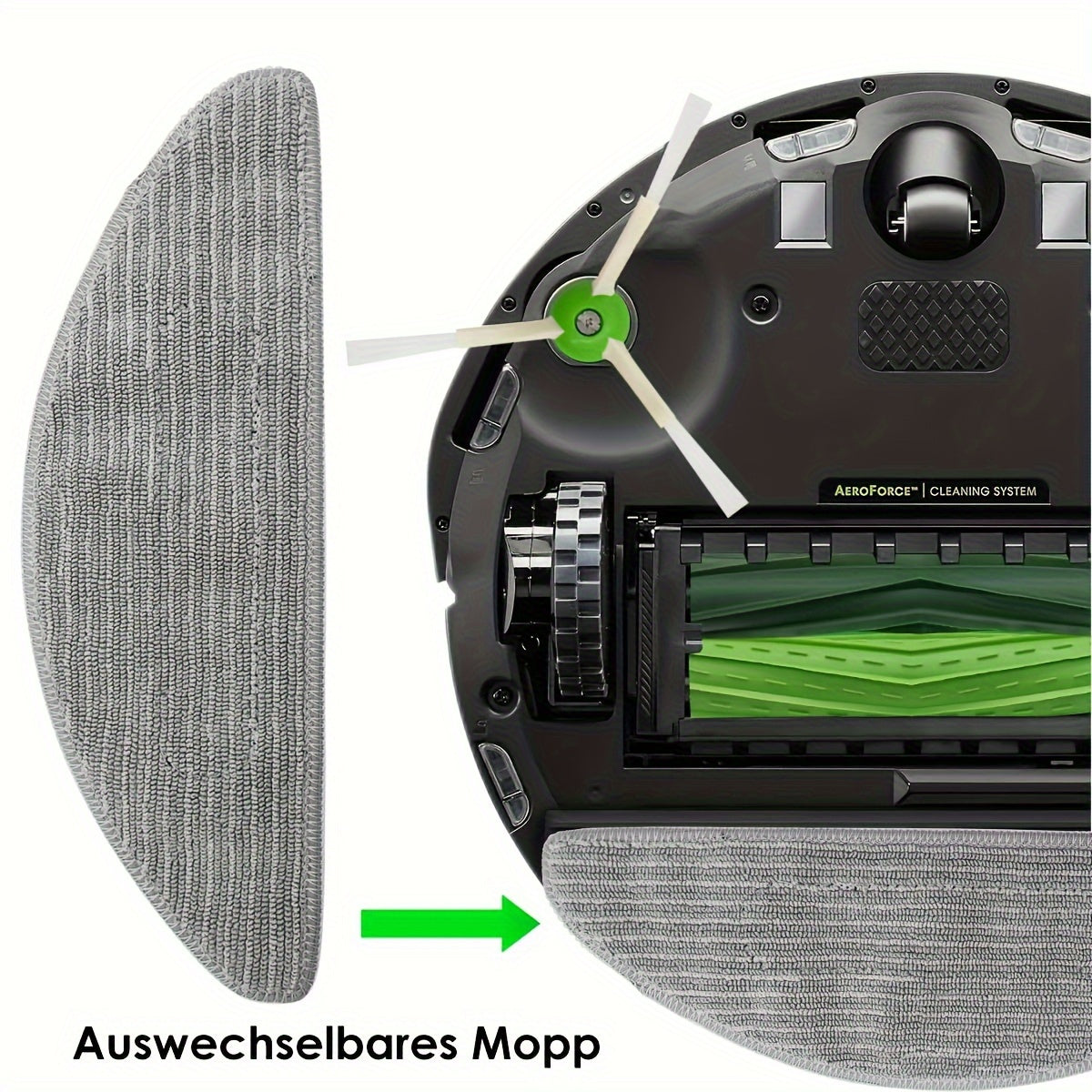 Replacement Mop Pads for Robot Vacuum and Mop, Washable Reusable, Superfine Cleaning