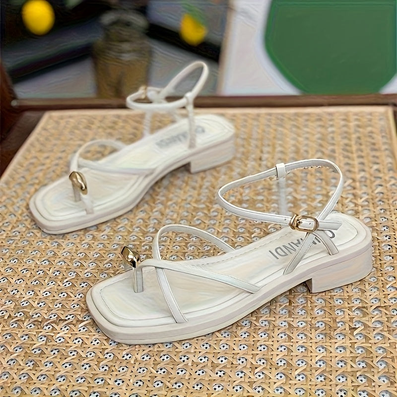 Women's Flat Toe Roman Sandals Synthetic Summer Open-Toe Casual Slides