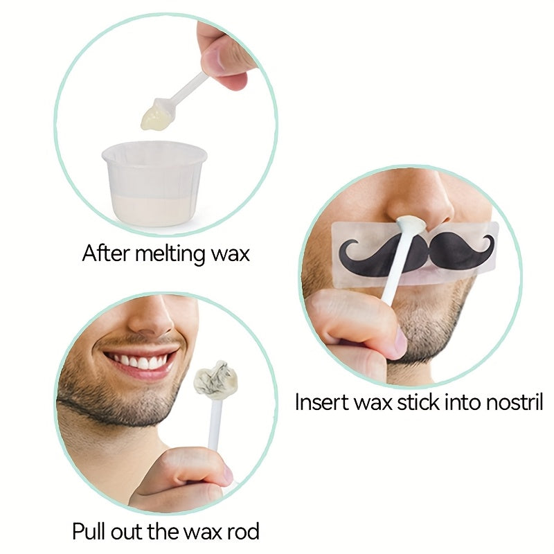 Unisex Waxing Kit For Nose And Ear Hair Removal 50g Wax Beans 6 Sticks