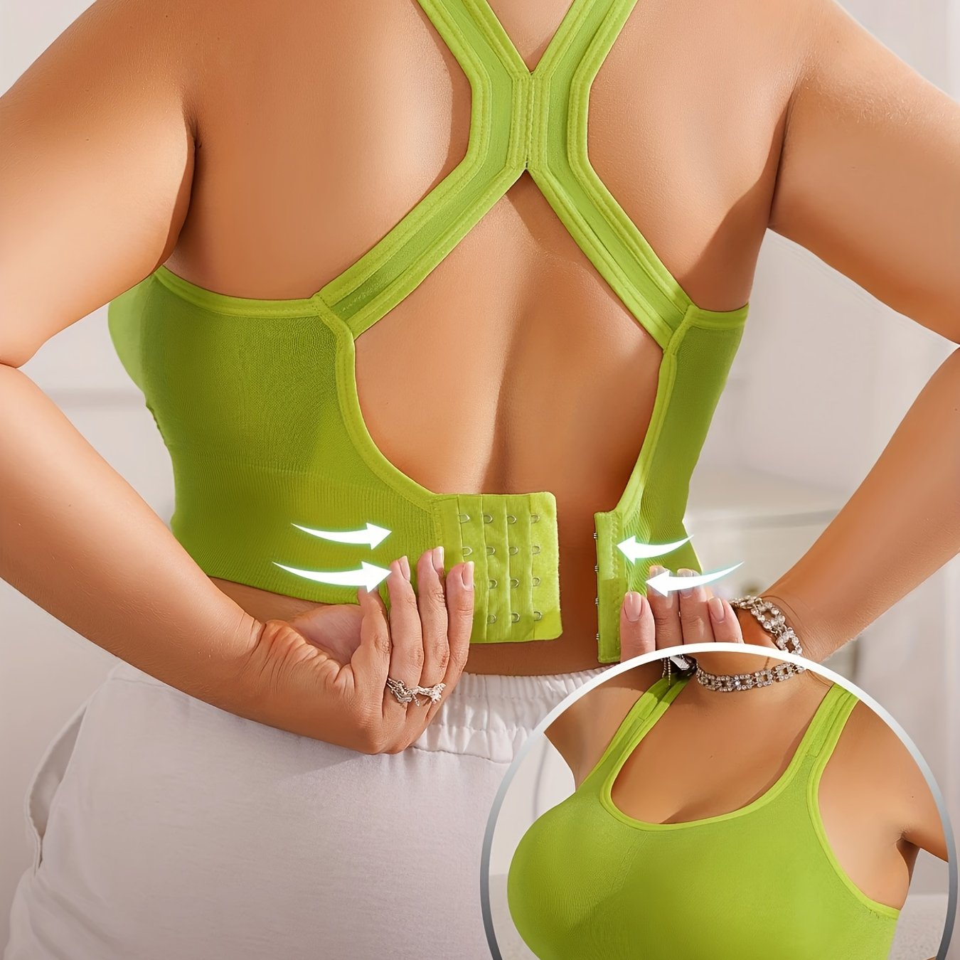 Women's Plus Size Sports Bra Yoga Gym Support Removable Padding Gray