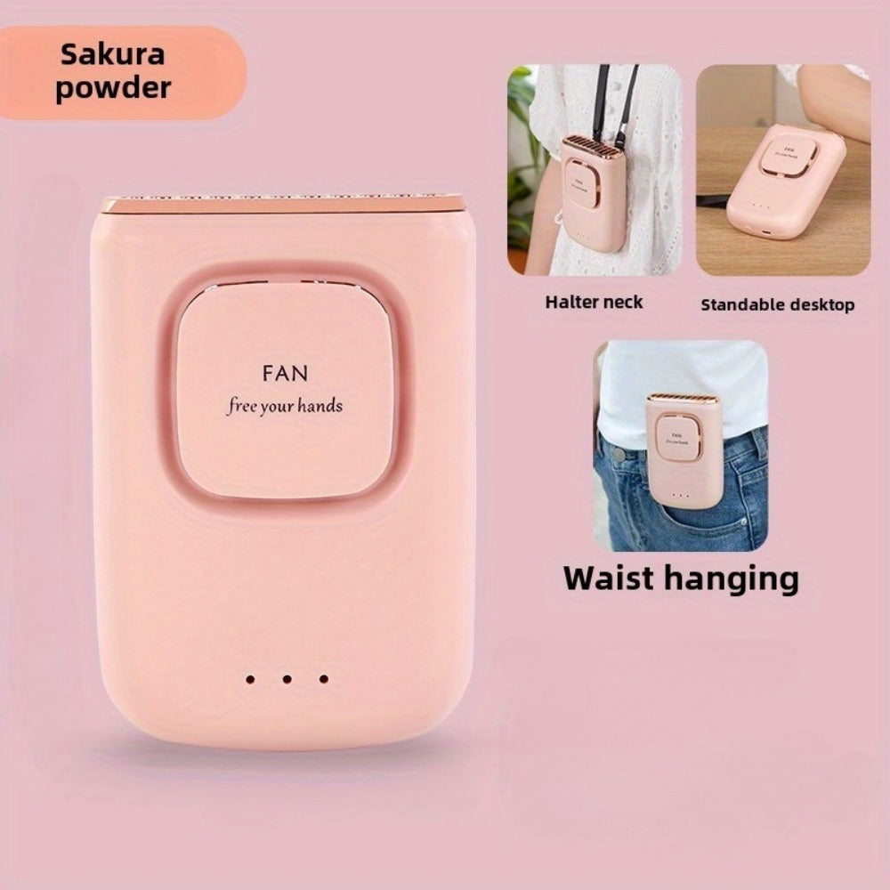 Мини-вентилятор с перезаряжаемым USB, с регулируемой скоростью, дизайн для ношения на шее, аккумулятор 2000 мАч