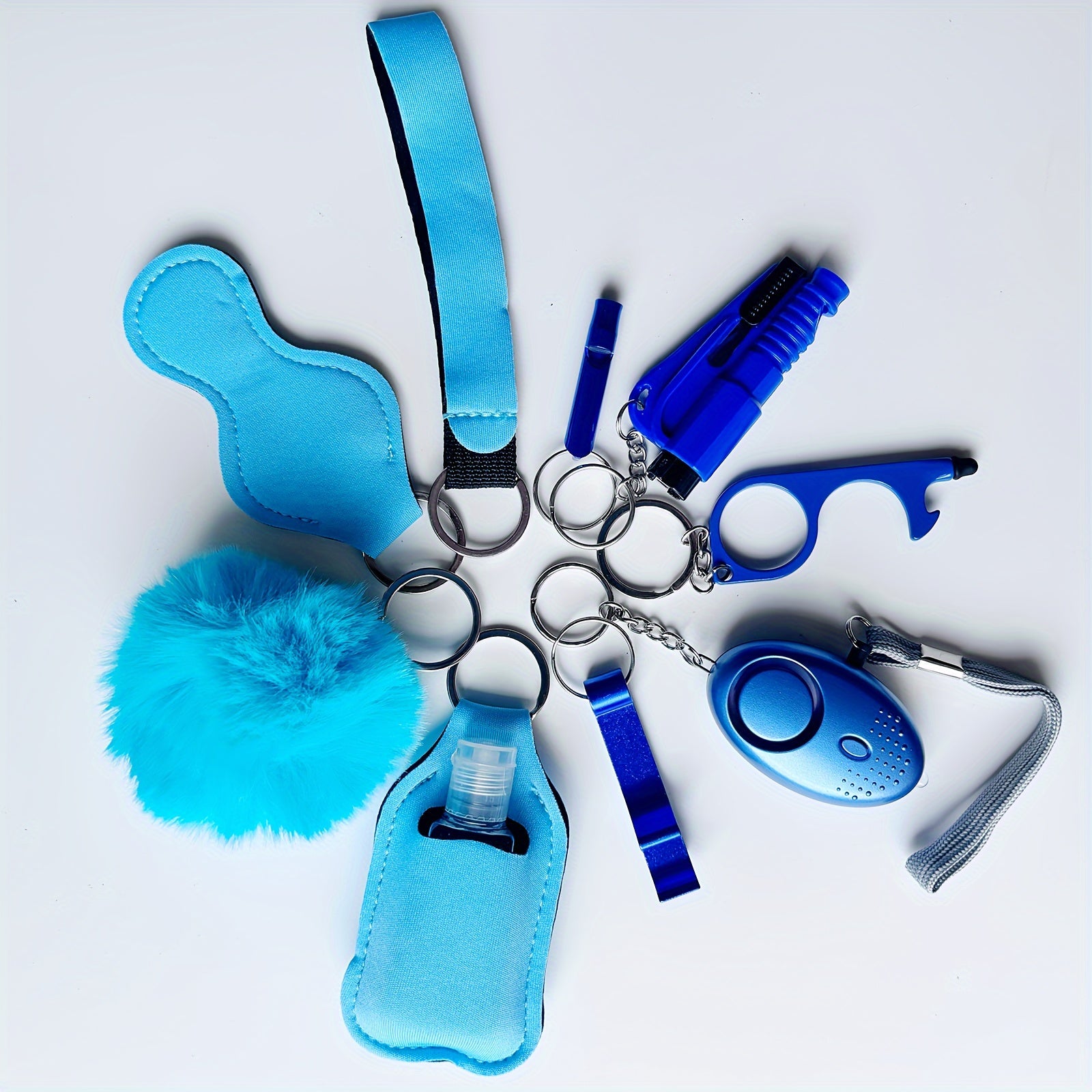 Safety Alarm Set with Protective Accessories for Women 10 Pieces Gift