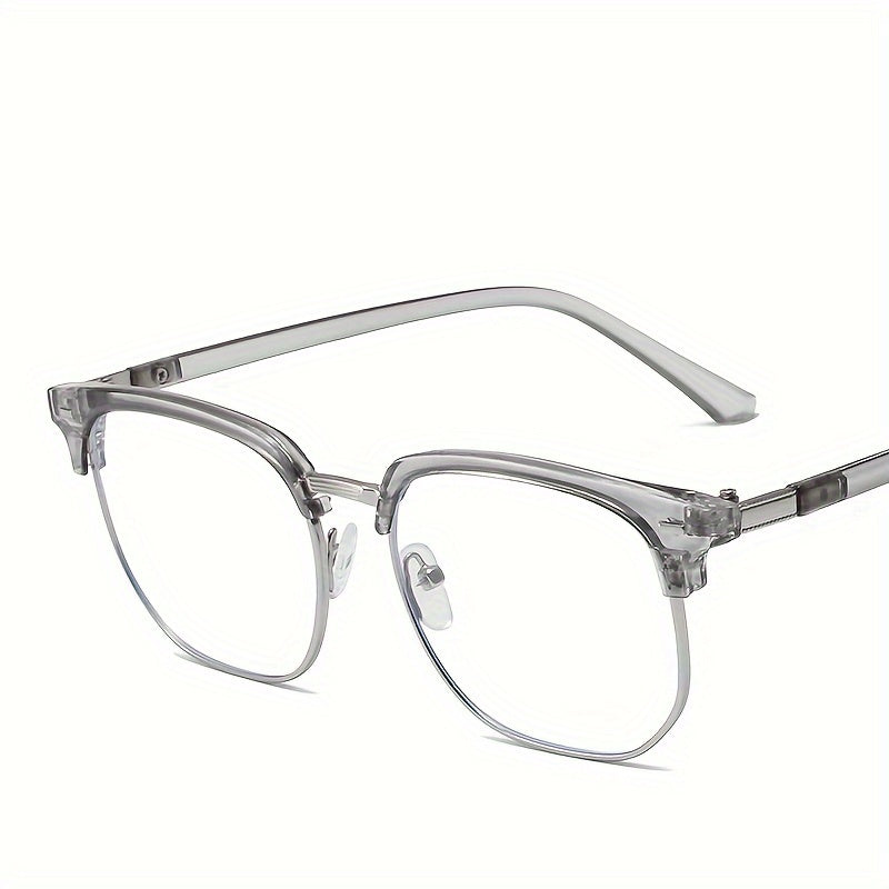 Retro Half-Gold Frame Glasses for Men and Women Minimalist Eye Protection