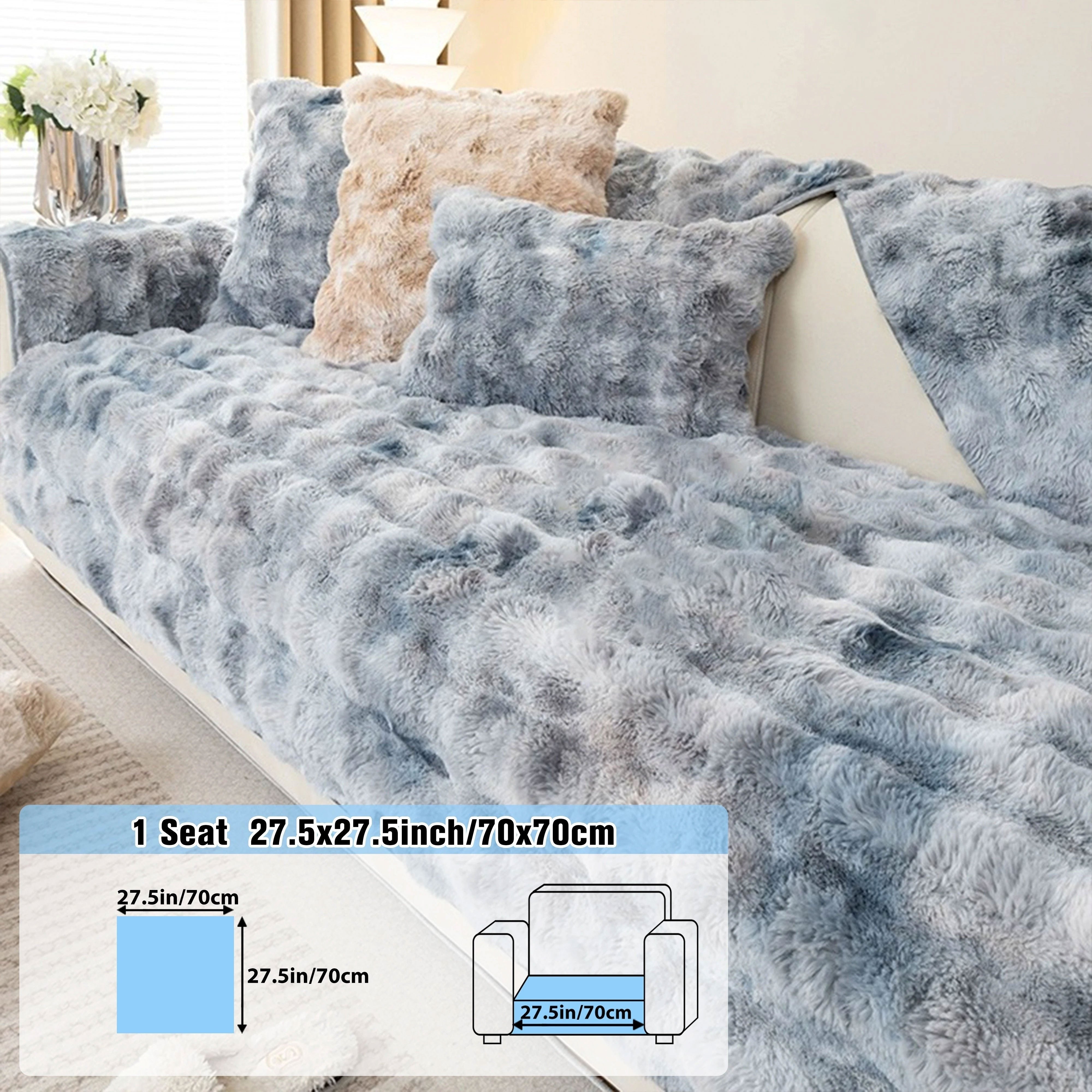 Плюшевое покрытие для дивана на зиму подходит для спальни, гостиной, офиса, домашнего декора