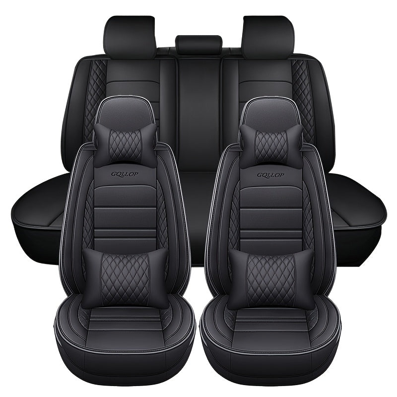 Universal Faux Leather Car Seat Covers Full Coverage Sponge Filled