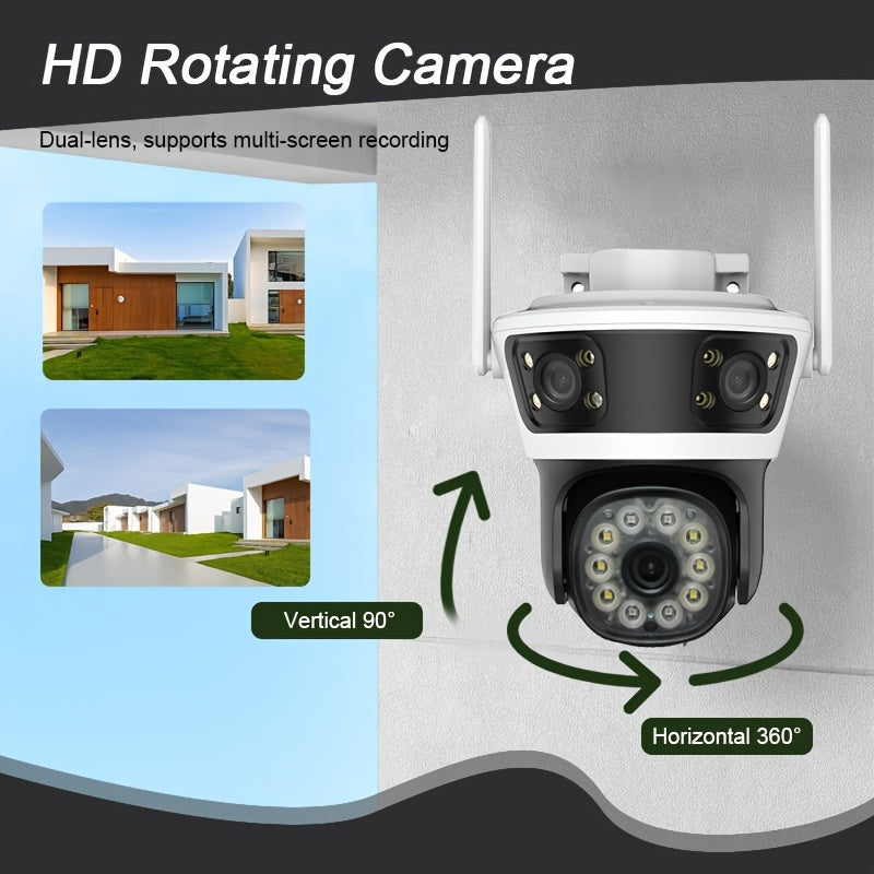 1080P HD Rotating Security Camera System with Night Vision 2-Way Audio Motion Detection