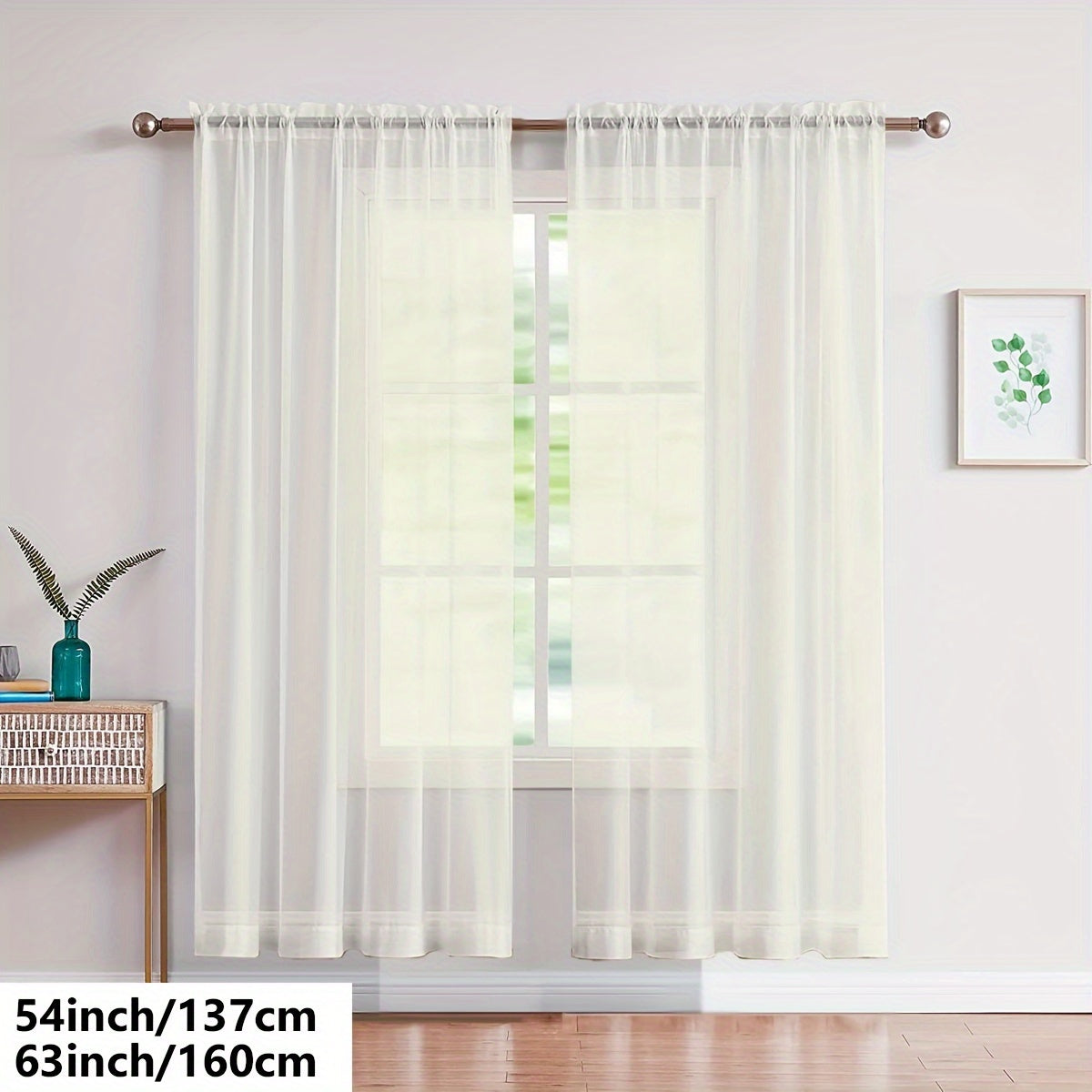 Cortinas de gasa blancas ligeras para sala de estar y dormitorio, transparentes, para barra