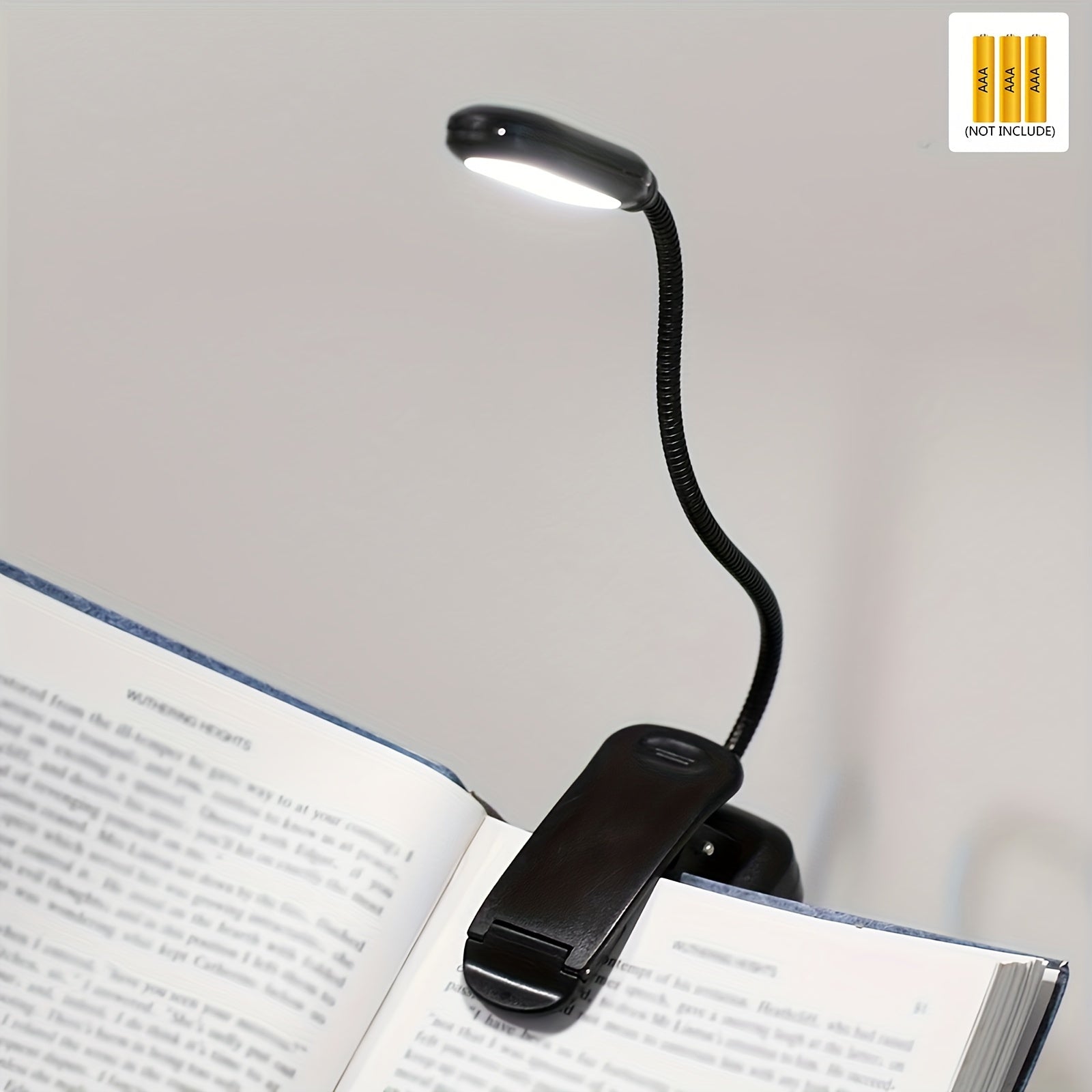Portable Clip-On Book Light with Flexible Hose for Reading and Night Use