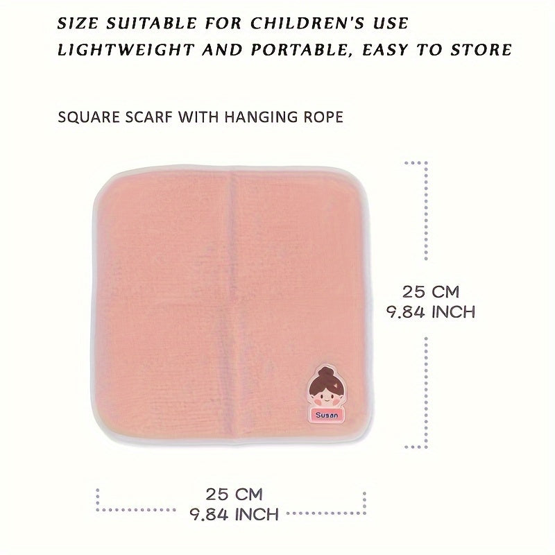 Kids Gauze Handkerchiefs 3 Pack Breathable Cotton Cartoon Design Personalized Name