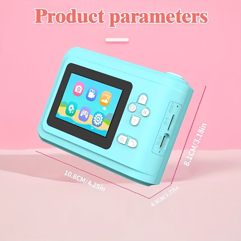 Portable Mini Camera Photo Printer with 6.1cm Screen USB Rechargeable 1080P Video 48MP MP3 Playback Thermal Monochrome Printing Smartphone Compatible
