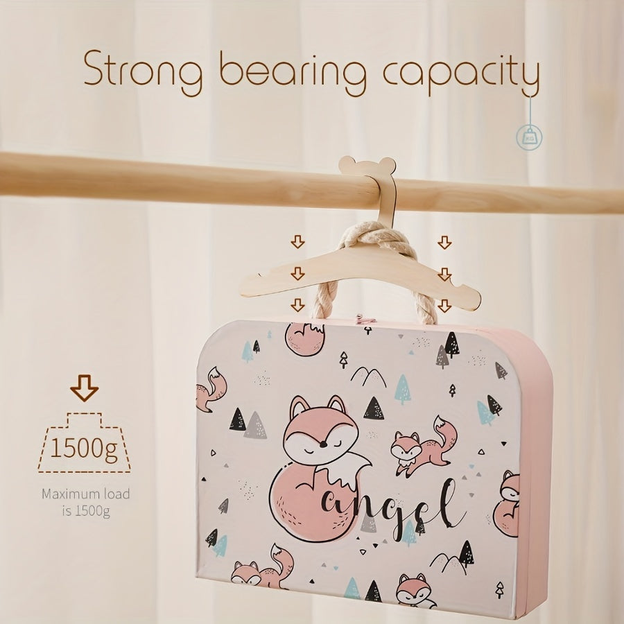 Set of 10 Wooden Baby Clothes Hangers for Organizing Kids Clothing in Closet or Bedroom