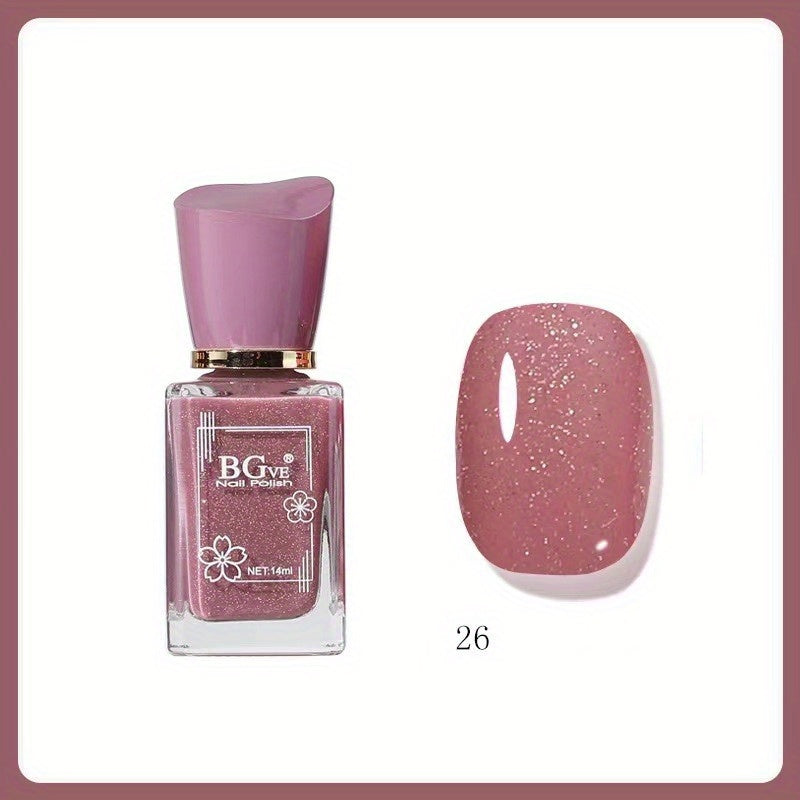 Women 14ML Quick Dry Nail Polish Non-Peelable One Step Bright Color