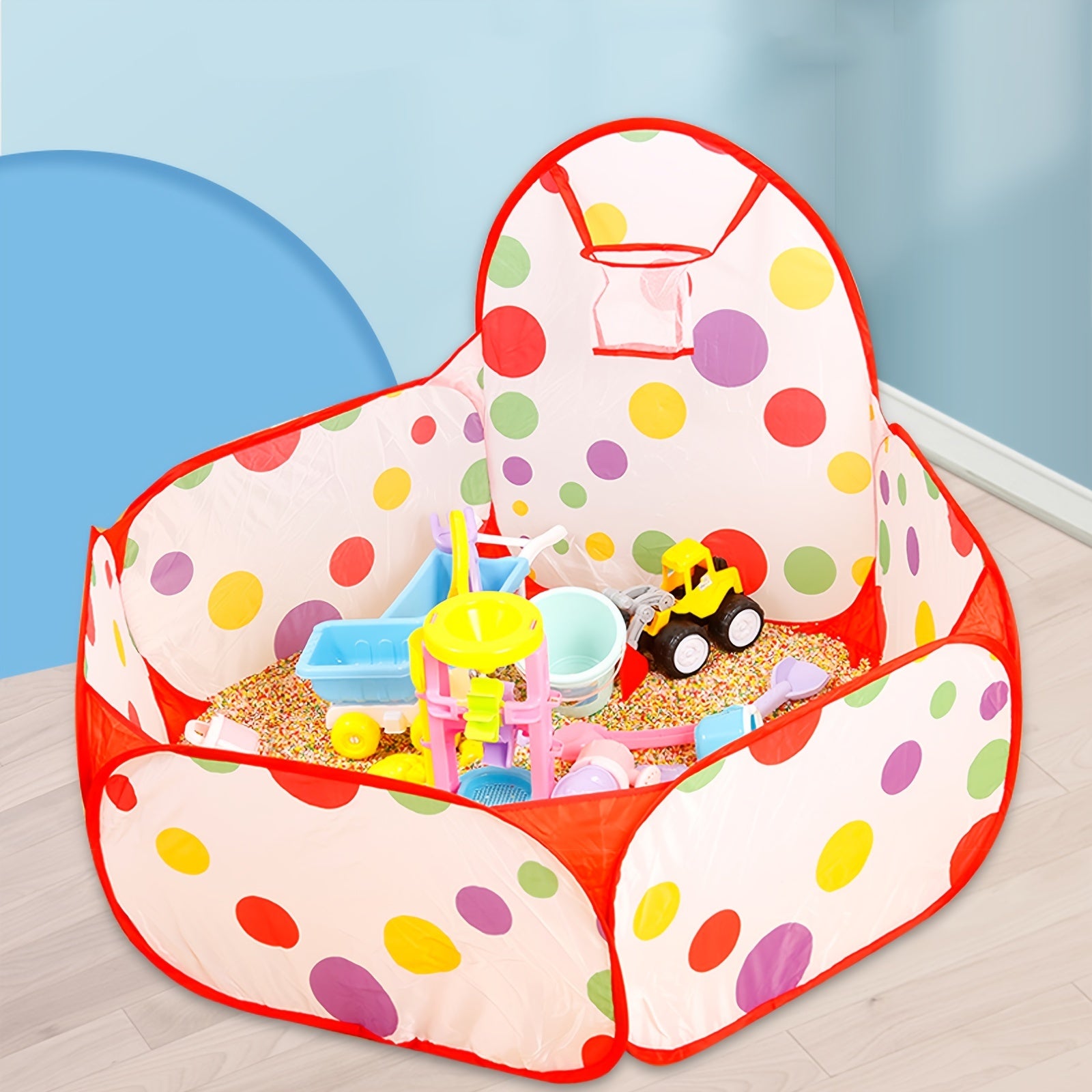 Children's Play Tent with Basketball Hoop for Indoor Outdoor Use Red and White