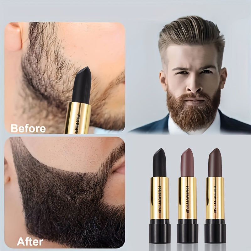 Lápiz rellenador de barba para hombres, acabado natural, bolígrafo rellenador de barba, barra de tinte para cabello