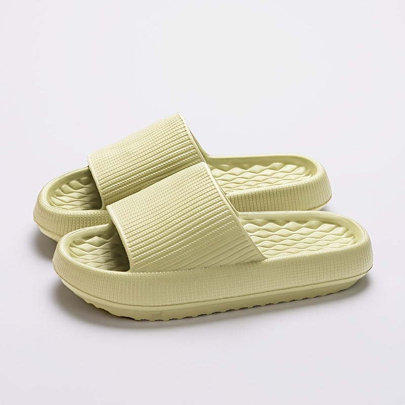 унисекс полосатые EVA шлепанцы слайдеры повседневные нескользящие для ванной