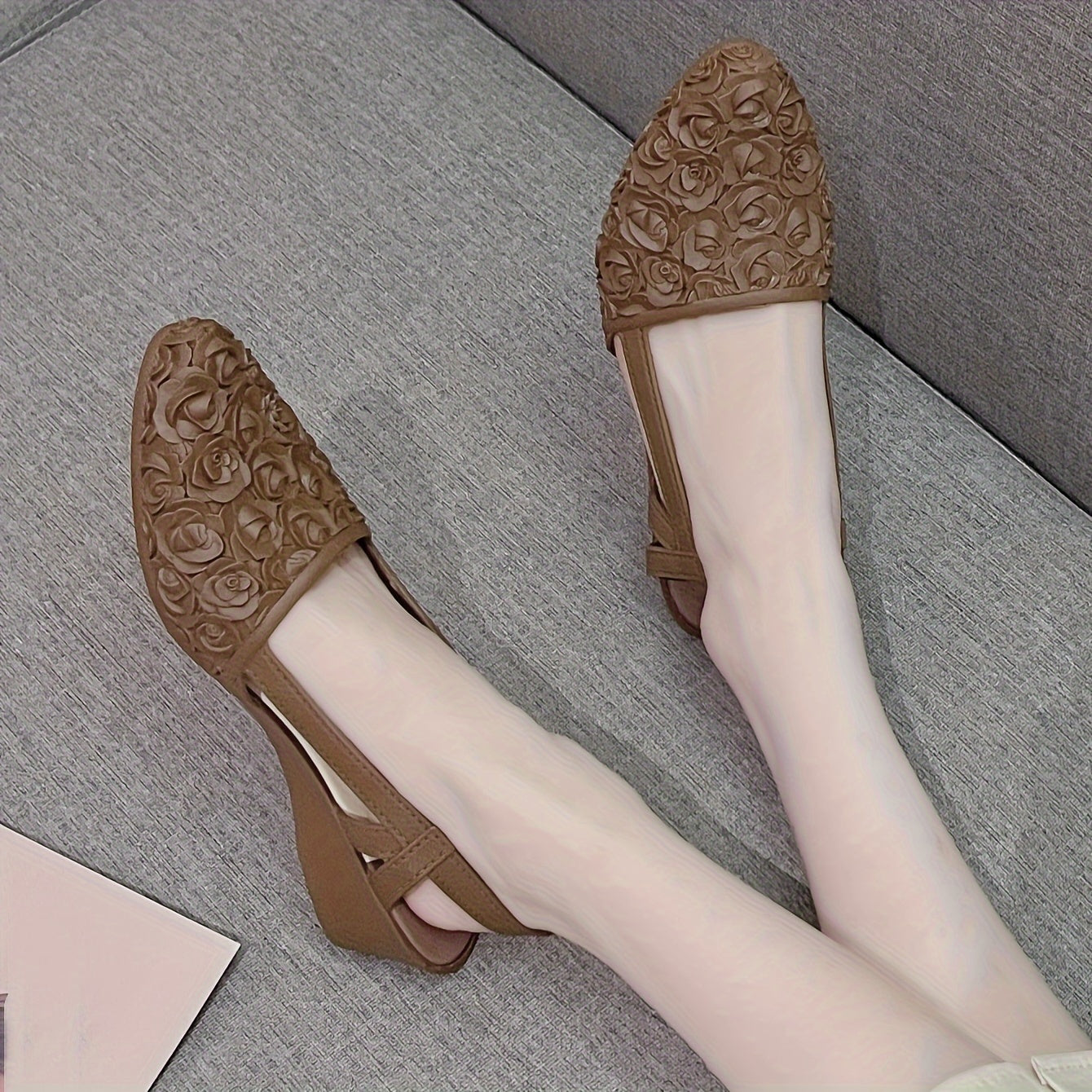 Women's Wedge Shoes Platform Heel Pointed Toe Stripes Water-Resistant Ankle Strap