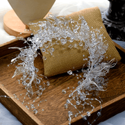 Handmade Crystal Bead Tiaras for Brides Wedding Hair Accessories Liquid Flower Design