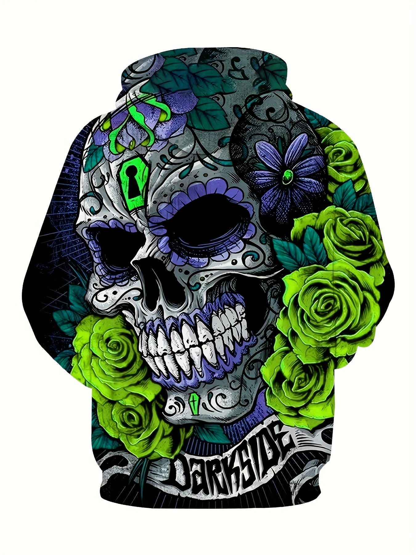 Men's Plus Size Hoodie with 3D Cartoon Cats Print Drawstring Casual Sweatshirt