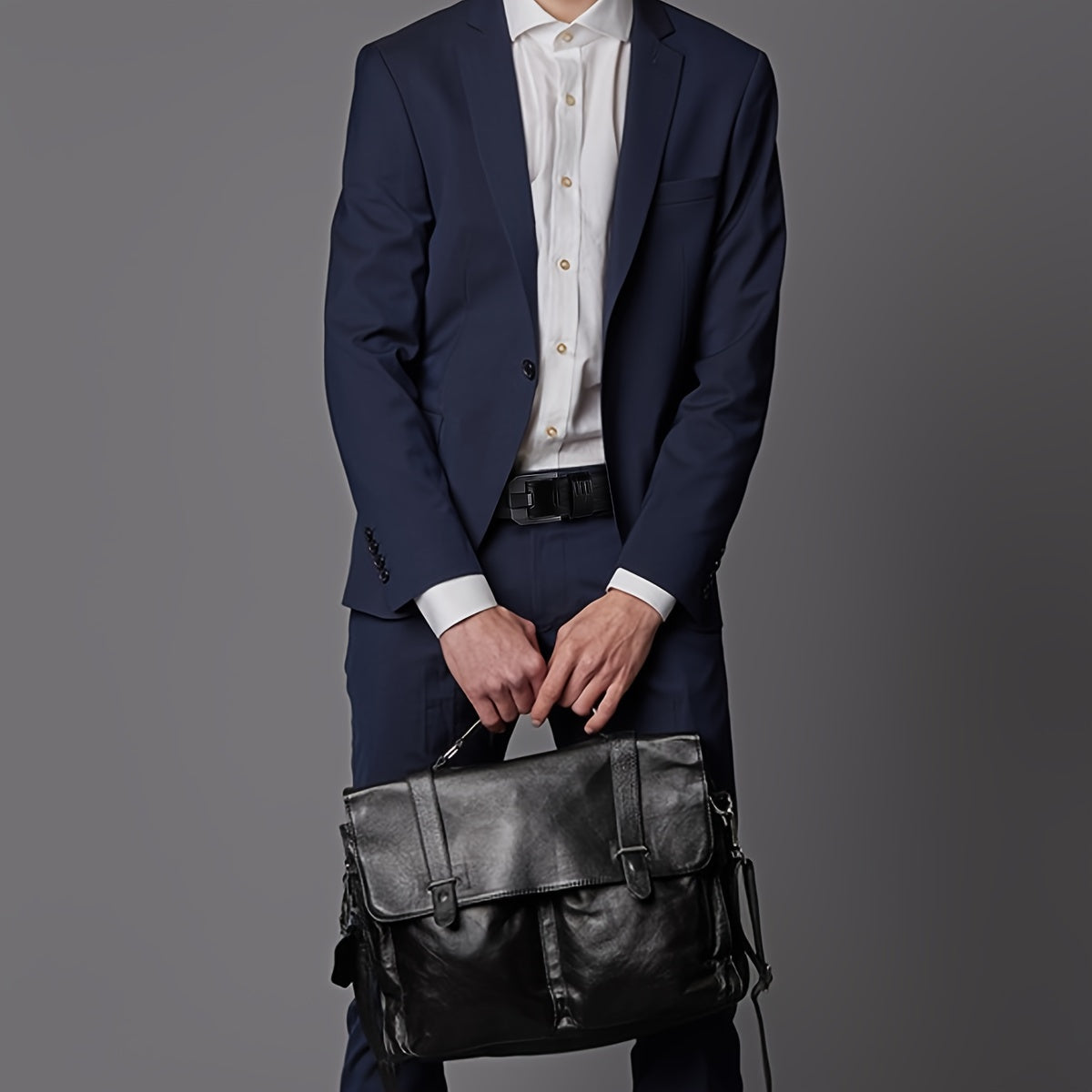 Cinturón de cuero sintético retro con hebilla de aguja para hombre, casual, de estilo coreano