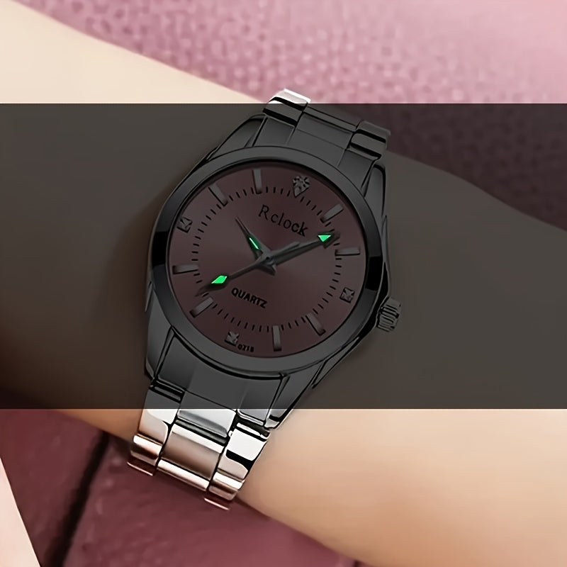 Women's Quartz Watch Sleek Round Alloy Case Non-Rechargeable Battery Multifunctional