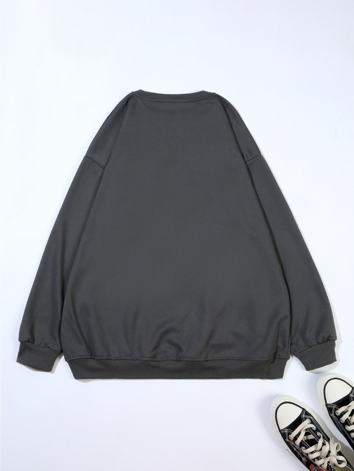 Plus Size Womens Floral Sweatshirt Casual Crew Neck Pullover Long Sleeves