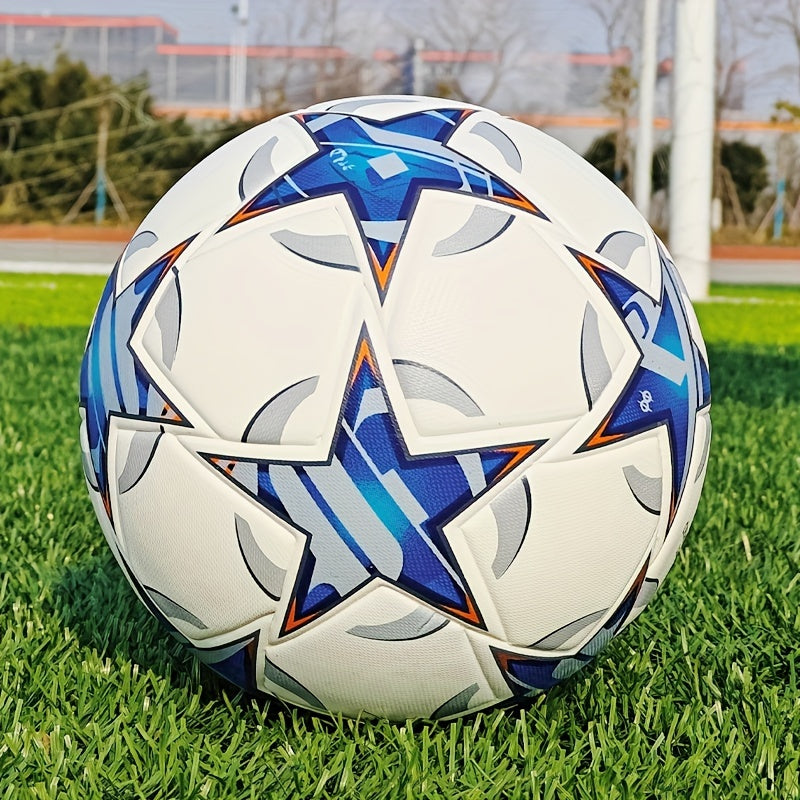 Adult Size 5 Faux Leather Soccer Ball Seamless Hot-Pressed Wear-Resistant Non-Slip