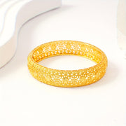 Gold Open Bracelet for Women with Elegant Hollow Design for Festivals and Weddings