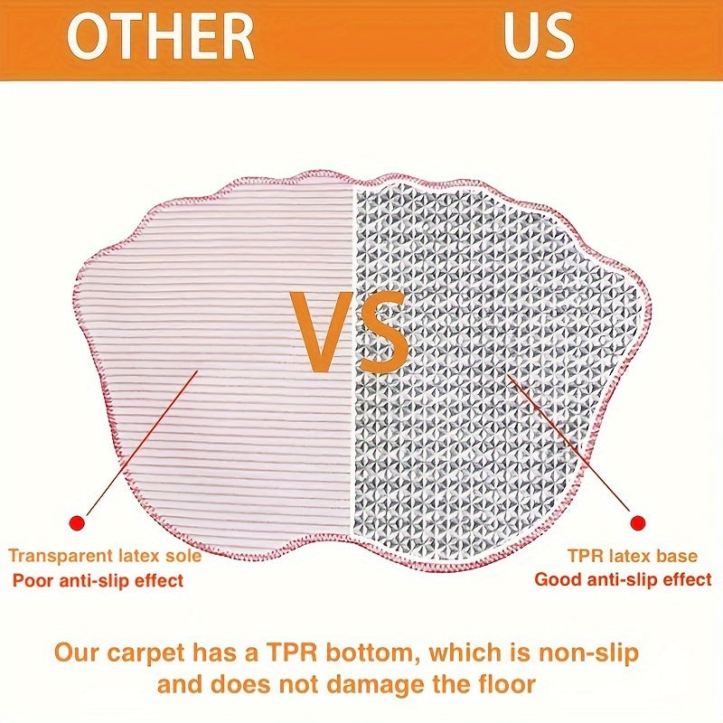 Paw Print Bathroom Floor Mat Absorbent Non-Slip Kitchen Rug for Bathroom Bedroom