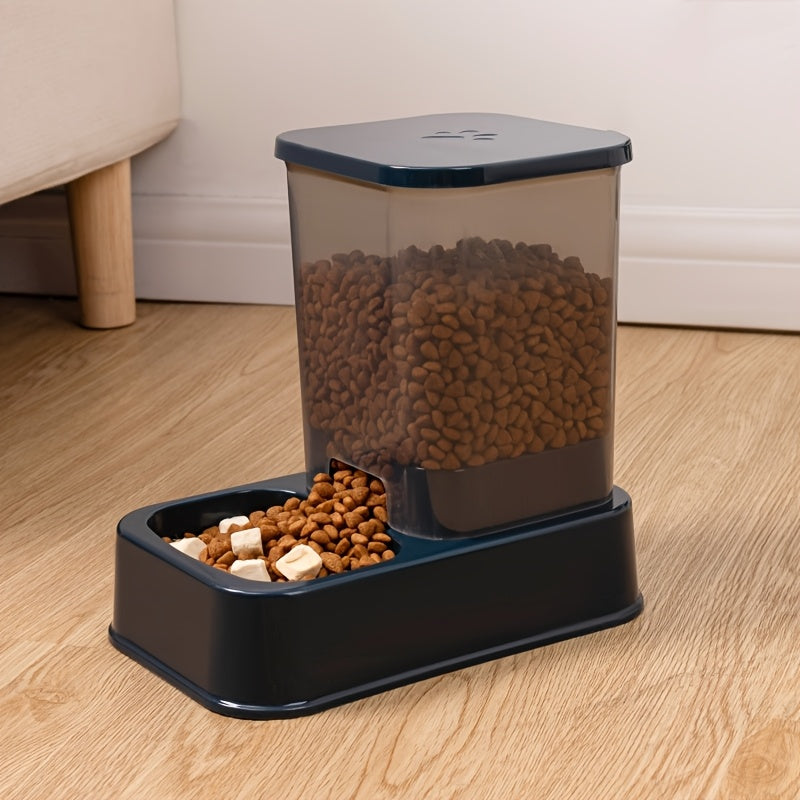 2-in-1 Pet Feeder and Water Dispenser for Cats and Dogs Durable Plastic No Batteries Needed