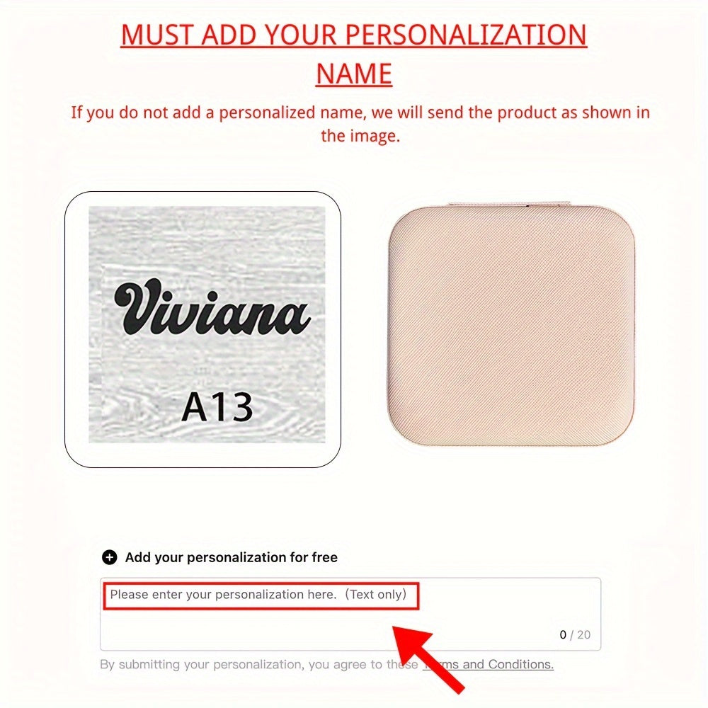 Personalized Jewelry Box for Women Leather Travel Storage Gift for Mom Bridesmaid