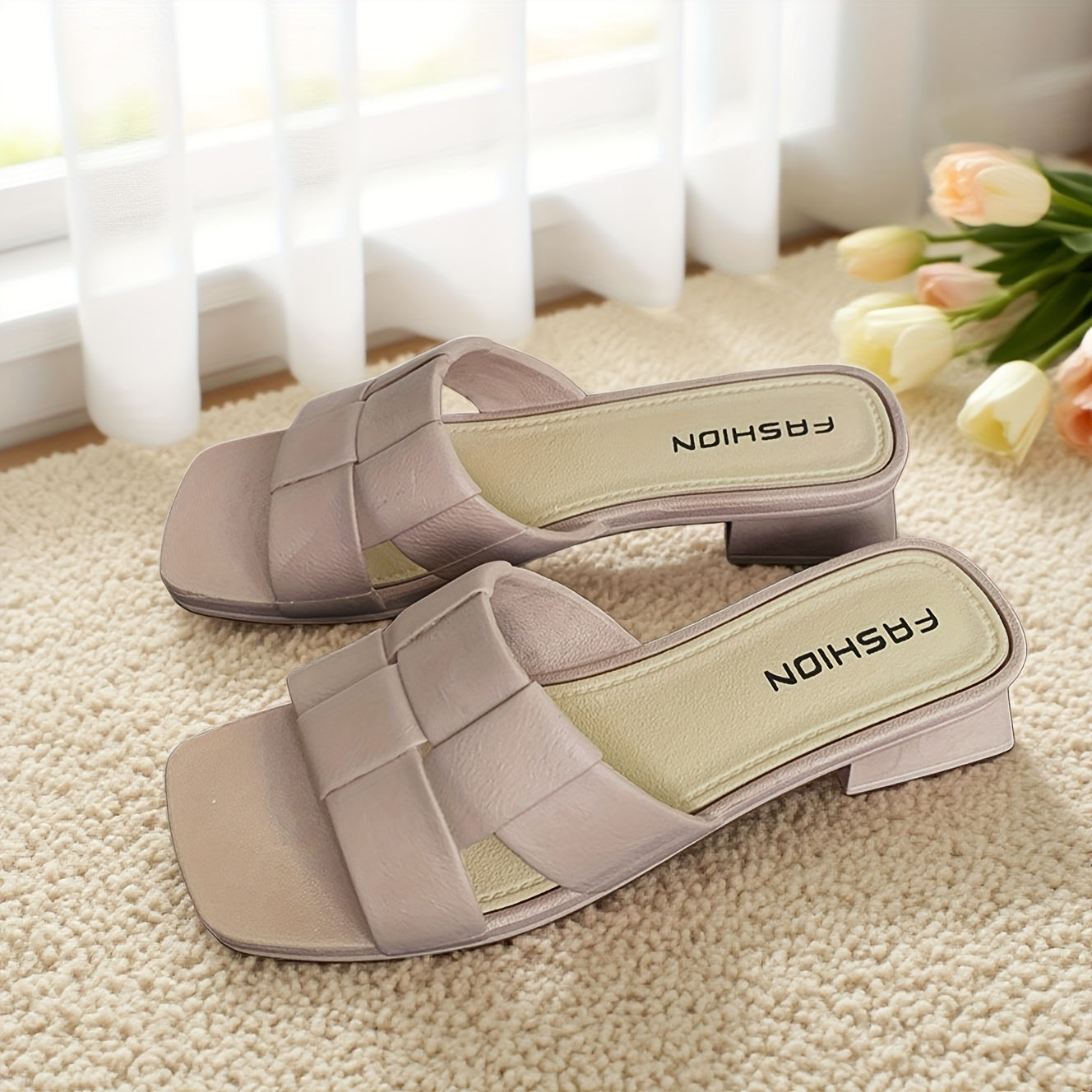 Women's Summer Slip-On Sandals Lightweight EVA Open-Toe Beach Shoes