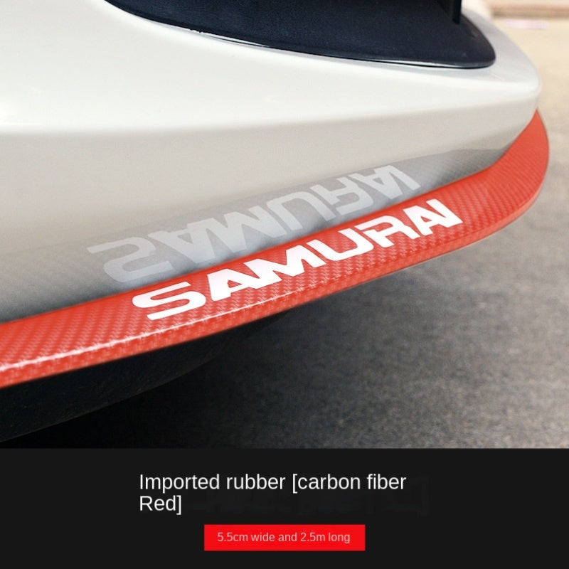 Universal Car Front Lip Spoiler Protector Carbon Fiber Anti-Collision Strip 2.5M