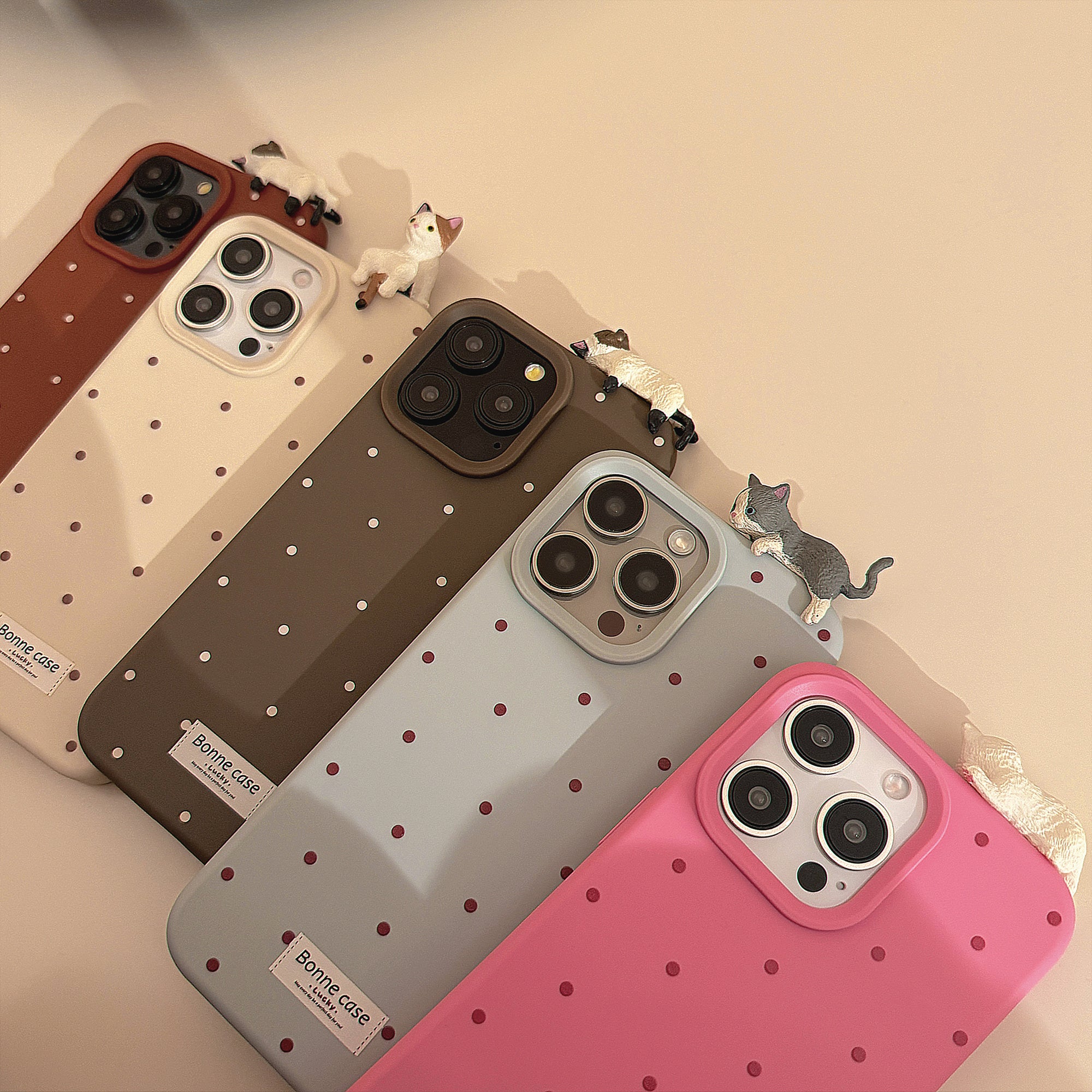 Cute 3D Cat Phone Case for Apple iPhone 12 13 14 15 16 Series Polycarbonate Durable Protective Cover