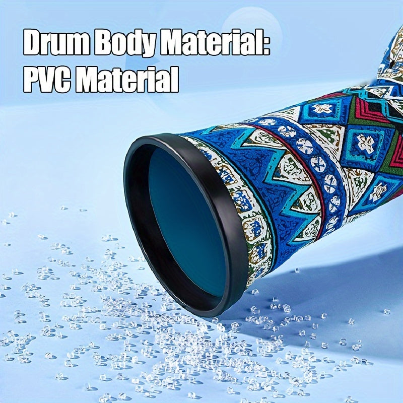 8-дюймовый африканский ручной барабан из ПВХ, многоцветный, перкуссионный инструмент