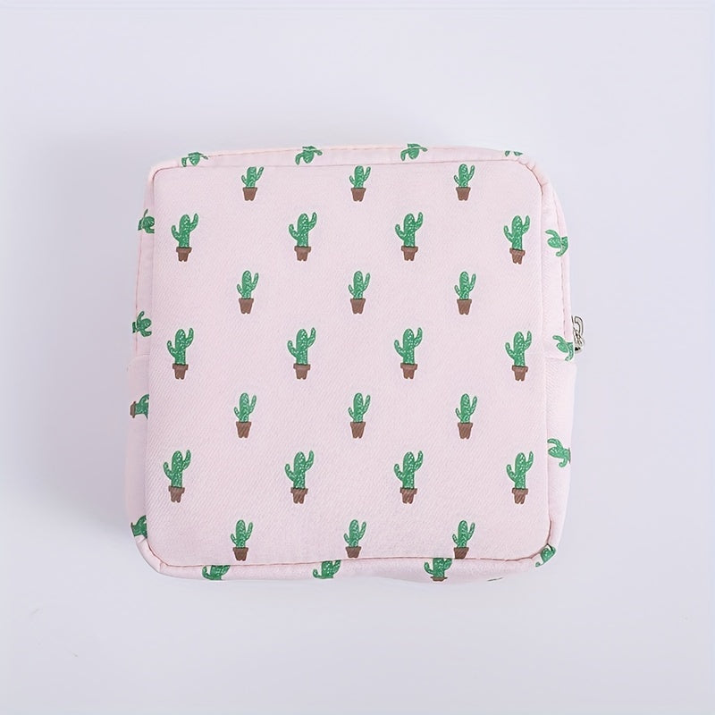 Cartoon Printed Portable Storage Bag Waterproof Large Capacity Organizer for Girls Coins Headsets Art Supplies