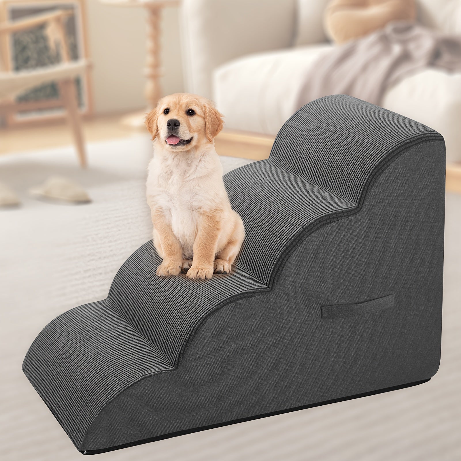 Small Dog Steps 2/3/4 Stairs Non-Slip Washable for Injured Older Pets with Joint Pain